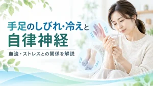 手足のしびれ・冷えと自律神経や血流との関係を解説するイメージ